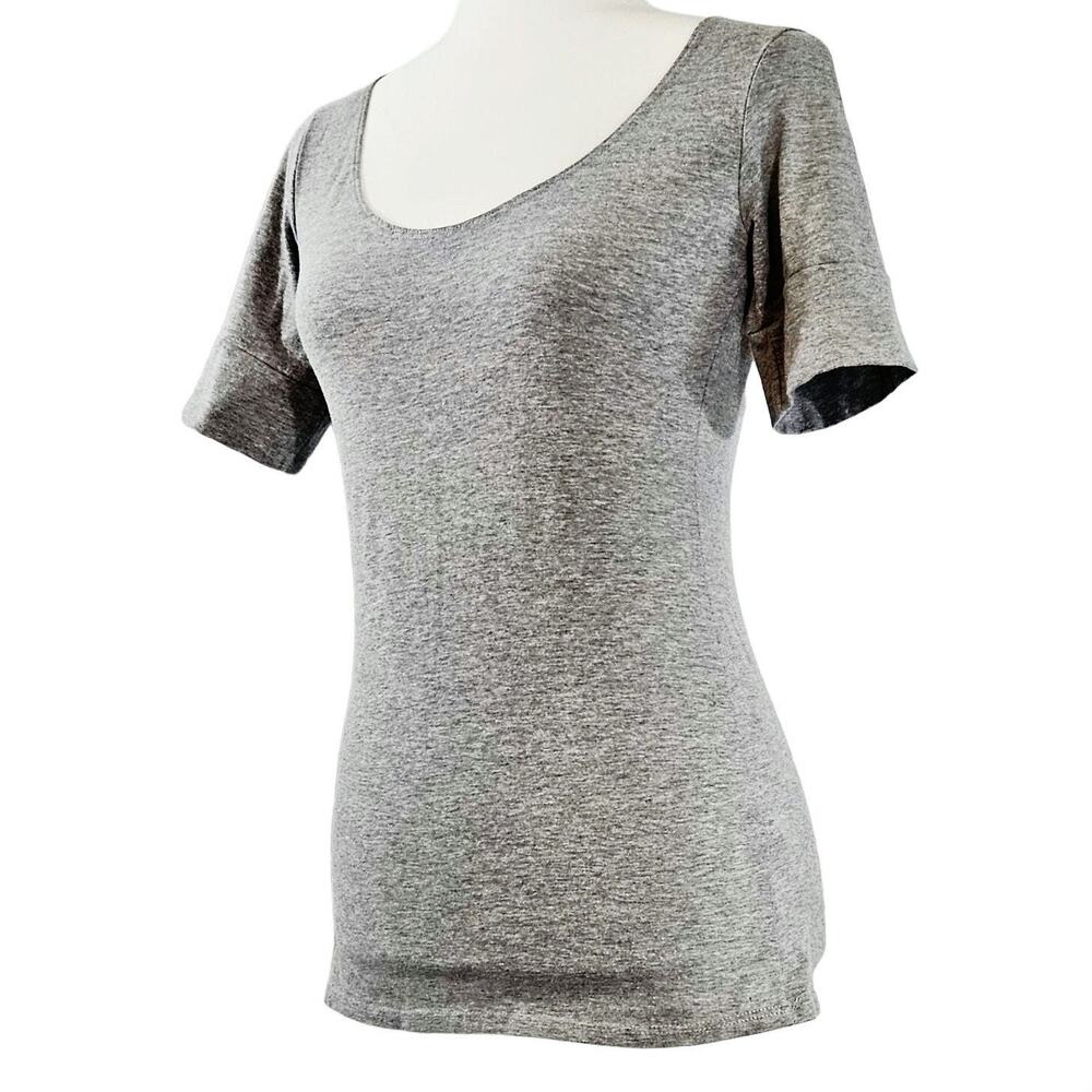 Fifth Parallel‎ Threads Scoop Neck Short Sleeve T-Shirt Sz. S Grey